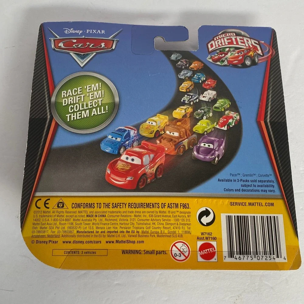 Disney Pixar Cars Micro Drifters 3-Pack New Lightning McQueen Octane Gain Spare